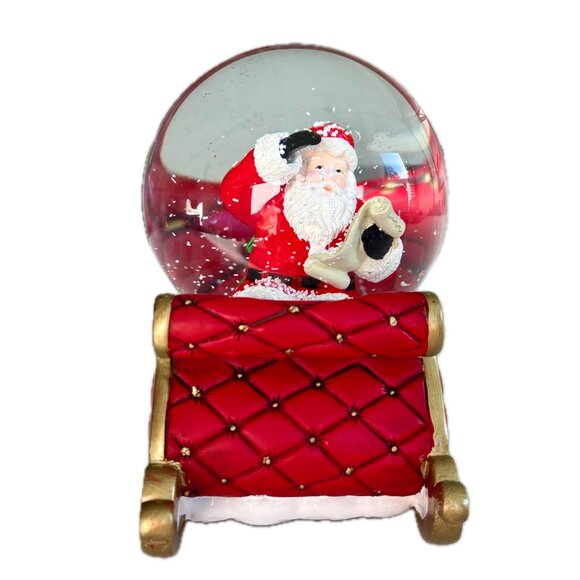 Boule Á Neige Musical Christmas Water Snow Globe Santas Xmas Eve Sleigh Ride NWT - Picture 16 of 16